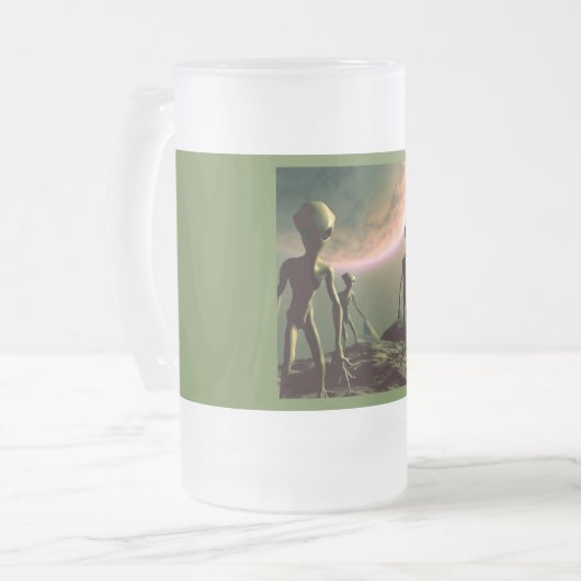 SF Grijze Aliens 2 Matglas Bierpul (Voorkant links)