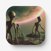 SF Grijze Aliens 2 Papieren Bordje (Voorkant)