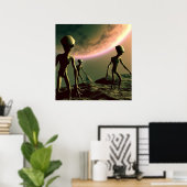 SF Grijze Aliens 2 Poster (Thuiskantoor)