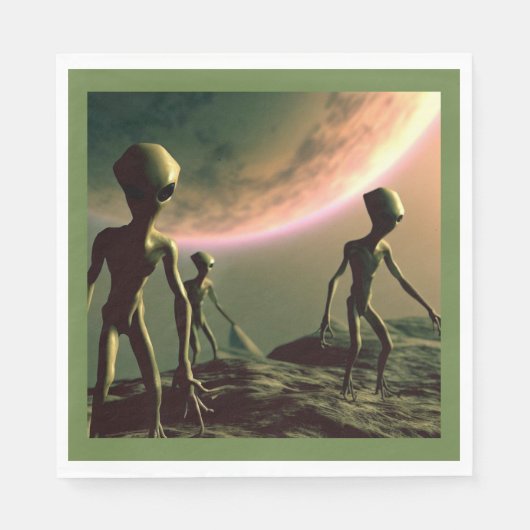 SF Grijze Aliens 2 Servet (Voorkant)