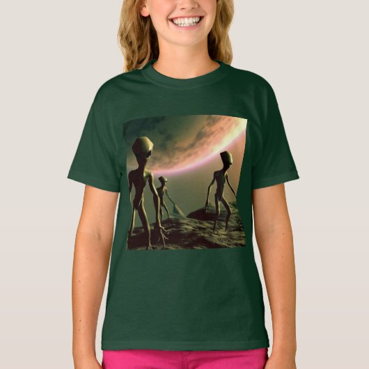 SF Grijze Aliens 2 T-shirt (Voorkant)