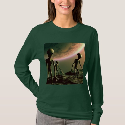 SF Grijze Aliens 2 T-shirt (Voorkant)