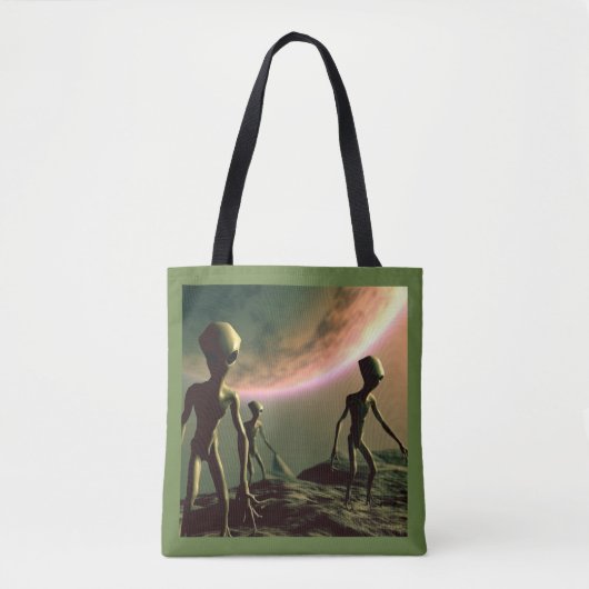 SF Grijze Aliens 2 Tote Bag (Voorkant)