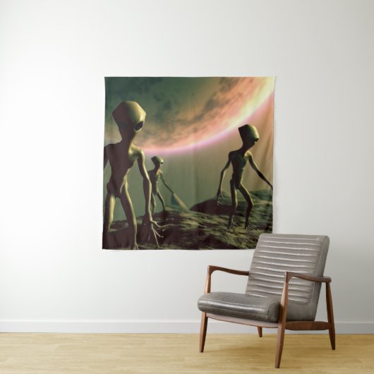 SF Grijze Aliens 2 Wandkleed (In situ)