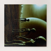 SF Grijze Aliens op Alien Planet (1) Legpuzzel (Horizontaal)