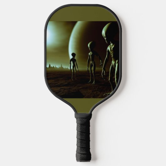 SF Grijze Aliens op Alien Planet (1) Pickleball Paddle (Voorkant)