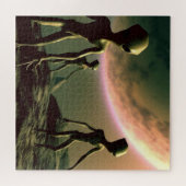 SF Grijze Aliens op Alien Planet (2) Legpuzzel (Horizontaal)
