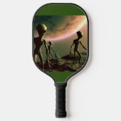 SF Grijze Aliens op Alien Planet (2) Pickleball Paddle (Voorkant)