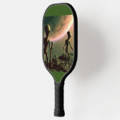 SF Grijze Aliens op Alien Planet (2) Pickleball Paddle (Links)