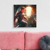 SF Hero aan boord van ruimteschip 1 Canvas Afdruk (Insitu (Woonkamer))