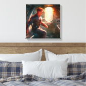 SF Hero aan boord van ruimteschip 1 Canvas Afdruk (Insitu (Slaapkamer))