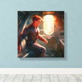 SF Hero aan boord van ruimteschip 1 Canvas Afdruk (Insitu (Houten vloer))