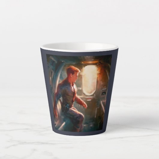 SF Hero aan boord van ruimteschip 1 Latte Mok (Voorkant)