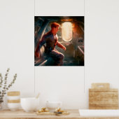 SF Hero aan boord van ruimteschip 1 Poster (Keuken)
