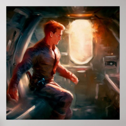 SF Hero aan boord van ruimteschip 1 Poster (Voorkant)