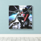 SF Hero aan boord van ruimteschip 2 Canvas Afdruk (Insitu (Houten vloer))