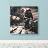 SF Hero aan boord van ruimteschip 3 Canvas Afdruk (Insitu (Houten vloer))