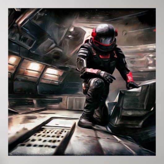 SF Hero aan boord van ruimteschip 3 Poster (Voorkant)