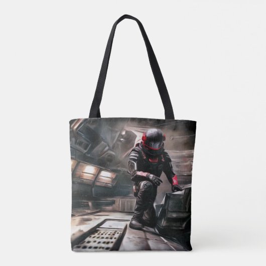 SF Hero aan boord van ruimteschip 3 Tote Bag (Achterkant)