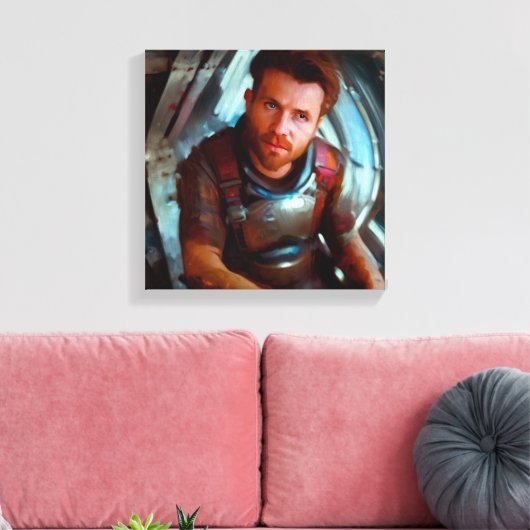 SF Hero aan boord van ruimteschip 4 Canvas Afdruk (Insitu (Woonkamer))