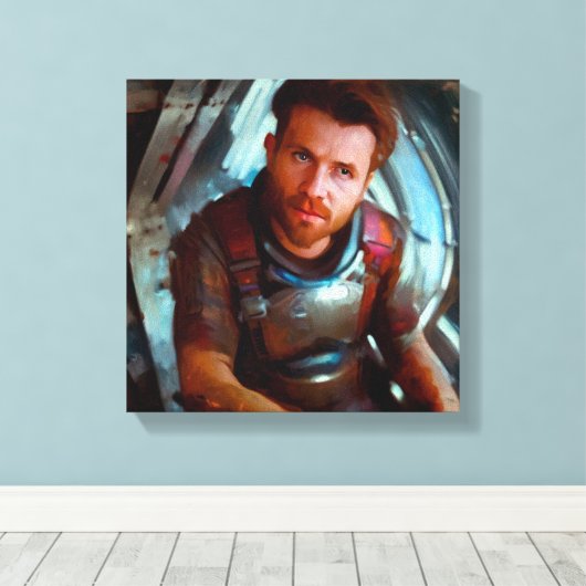 SF Hero aan boord van ruimteschip 4 Canvas Afdruk (Insitu (Houten vloer))