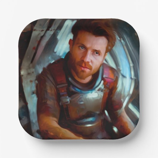 SF Hero aan boord van ruimteschip 4 Papieren Bordje (Voorkant)