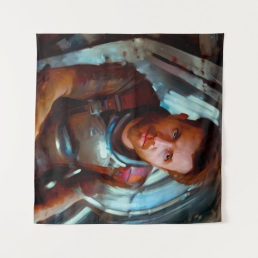 SF Hero aan boord van ruimteschip 4 Wandkleed (Voorkant (horizontaal))