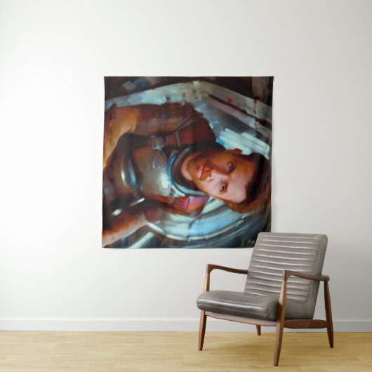 SF Hero aan boord van ruimteschip 4 Wandkleed (In Situ (horizontaal))