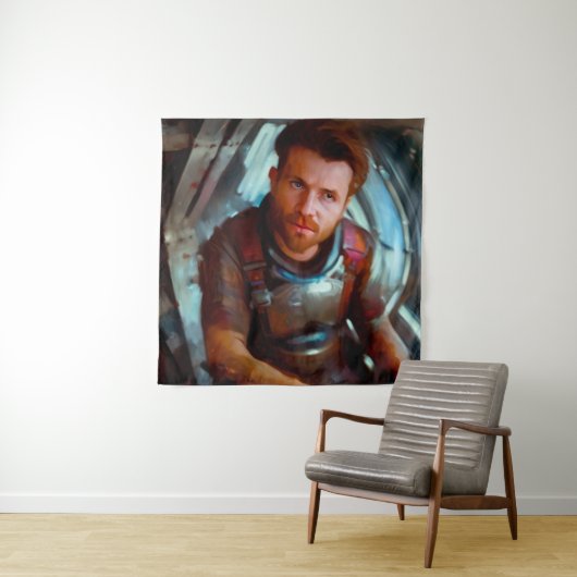 SF Hero aan boord van ruimteschip 4 Wandkleed (In situ)