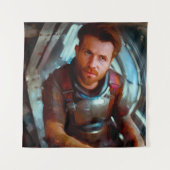 SF Hero aan boord van ruimteschip 4 Wandkleed (Voorkant)