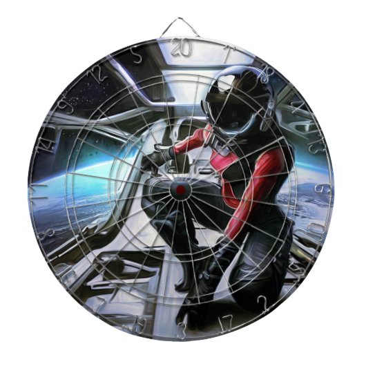 SF Hero In Ruimteschip (2) Dartbord (Voorkant)