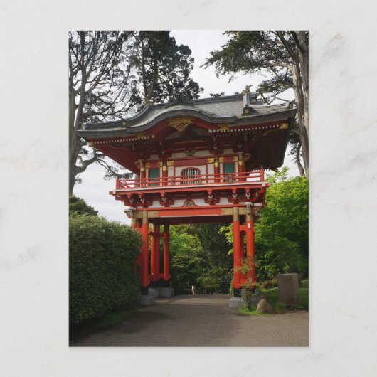 SF Japanse tea Garden Temple Gate #2 Briefkaart (Voorkant)