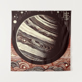 SF Jupiter Houtsnede 2 Wandkleed (Voorkant)