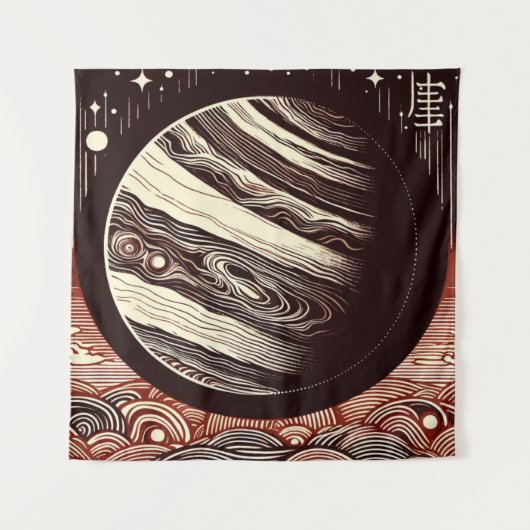 SF Jupiter Houtsnede 2 Wandkleed (Voorkant)