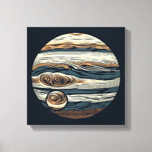 SF Jupiter Houtsnede 4 Canvas Afdruk