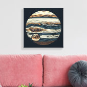 SF Jupiter Houtsnede 4 Canvas Afdruk (Insitu (Woonkamer))