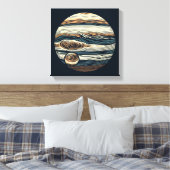 SF Jupiter Houtsnede 4 Canvas Afdruk (Insitu (Slaapkamer))