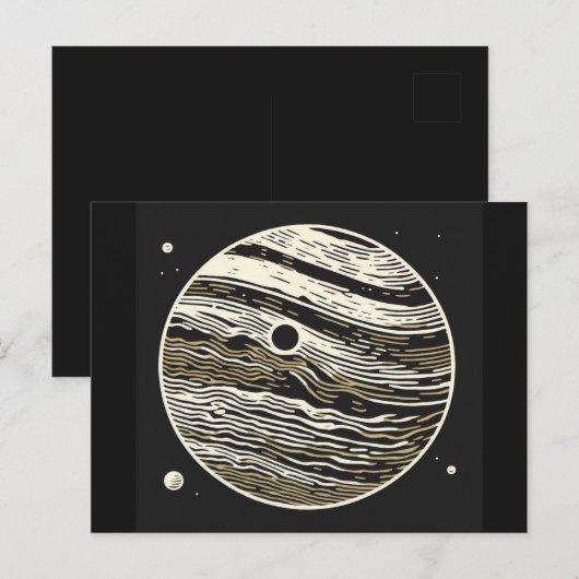 SF Jupiter Woodcut 1 Briefkaart (Voorkant / Achterkant)