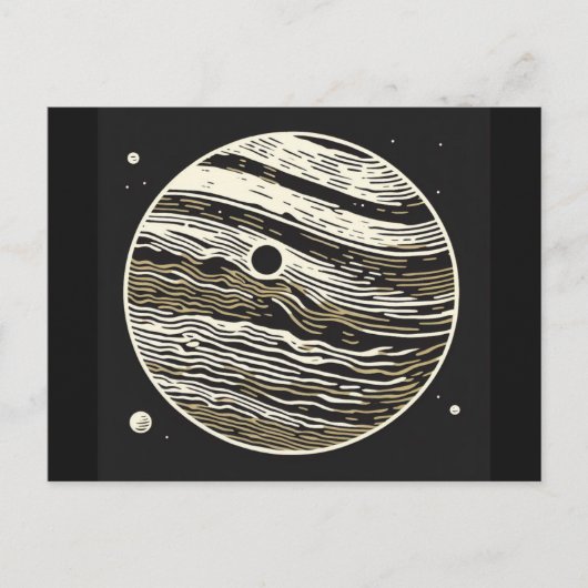 SF Jupiter Woodcut 1 Briefkaart (Voorkant)