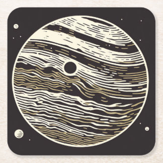 SF Jupiter Woodcut 1 Kartonnen Onderzetters