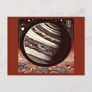 SF Jupiter Woodcut 2 Briefkaart