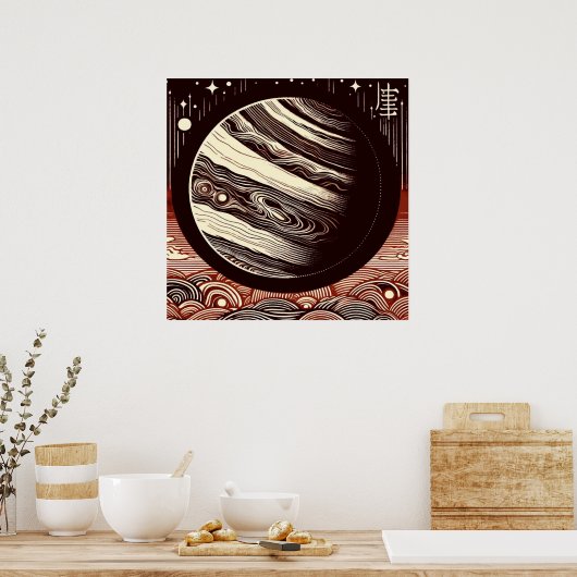 SF Jupiter Woodcut 2 Poster (Keuken)