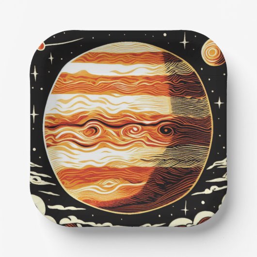 SF Jupiter Woodcut 3 Papieren Bordje (Voorkant)