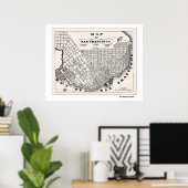 SF-kaart uit 1854 Poster (Thuiskantoor)