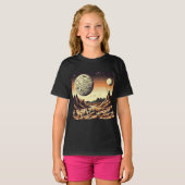 SF Mars Landschap Houtsnede 1 T-shirt (Voorkant volledig)