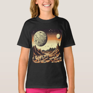 SF Mars Landschap Houtsnede 1 T-shirt