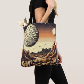 SF Mars Landschap Houtsnede 1 Tote Bag (Dichtbij)