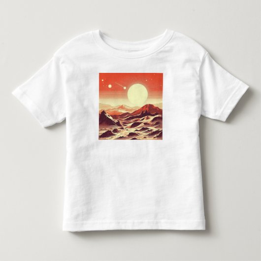 SF Mars Landschap Houtsnede 2 Kinder Shirts (Voorkant)