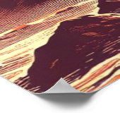 SF Mars Landschap Houtsnede 2 Poster (Hoek)