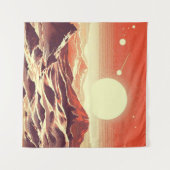 SF Mars Landschap Houtsnede 2 Wandkleed (Voorkant (horizontaal))